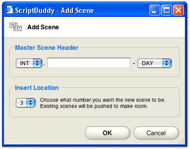Screenshot: Adding scenes